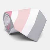 クラシックエレガンスソフトパステルピンクグレーストライプ ネクタイ (ロール)