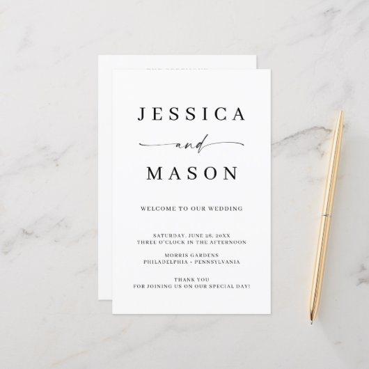 クラシックエレガンスバジェット結婚式 プログラム (正面/裏面インサイチュ)