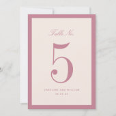 クラシックエレガンスピ結婚ンクのテーブル番号カード (正面)