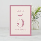 クラシックエレガンスピ結婚ンクのテーブル番号カード (スタンド正面)