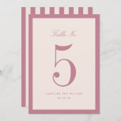 クラシックエレガンスピ結婚ンクのテーブル番号カード (正面/裏面)