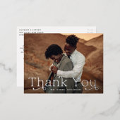 クラシックエレガンスフォイル写真感謝ポストカード 箔招待状ポストカード (正面/裏面)