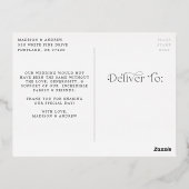 クラシックエレガンスフォイル写真感謝ポストカード 箔招待状ポストカード (裏面)