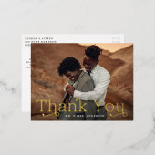 クラシックエレガンスフォイル写真感謝ポストカード 箔招待状ポストカード (正面/裏面)