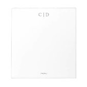 クラシックエレガンスモノグラムパーソナライズされた文具 ノートパッド (正面)