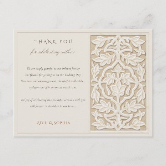 クラシックエレガンス印刷エンボスサンキューカード エンクロージャーカード (正面)