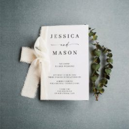 クラシックエレガンス折り畳み結婚式 プログラム