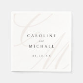 クラシックエレガンス書道モノグラム スタンダードカクテルナプキン (正面)