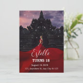 クラシックエレガンス18番目の誕生日招待状 招待状 (スタンド正面)