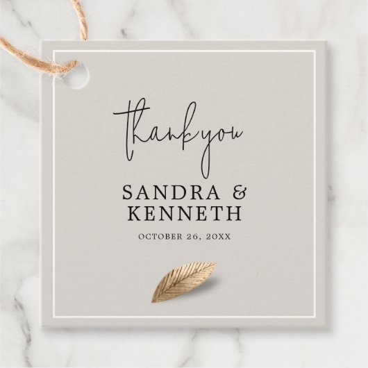 クラシックエレガントお礼結婚の フェイバータグ (正面)