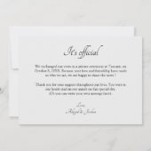 クラシックエレガントたった今結婚しました 案内状 (裏面)