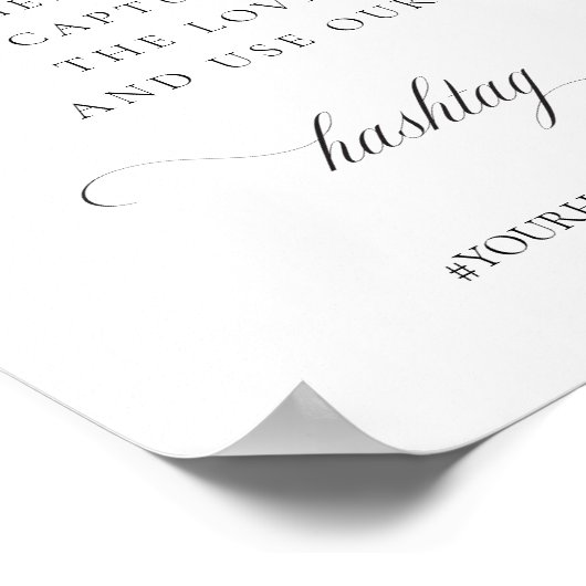 クラシックエレガントな結婚式のハッシュタグOh Snapポスター ポスター (角)