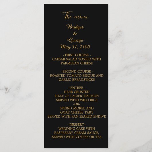 クラシックエレガントのfiligreeメニューとプログ結婚ラム プログラム (正面)