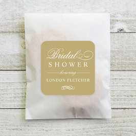 クラシックエレガントアンティーク金ゴールド結婚ブライダルシャワー スクエアシール