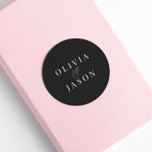 クラシックエレガントアンパサンド白黒結婚ズ ラウンドシール