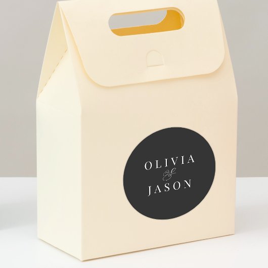 クラシックエレガントアンパサンド白黒結婚ズ ラウンドシール