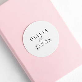 クラシックエレガントアンパサンド結婚ホワイト ラウンドシール