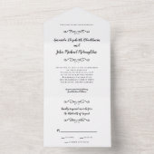 クラシックエレガントウェディングフォーマル白黒予算 オールインワン招待状 (内側)