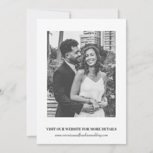 クラシックエレガントウェディング招待状 |写シンプル真 招待状 (裏面)