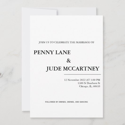 クラシックエレガントウェディング招待状 招待状 (正面)