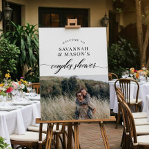 クラシックエレガントカップルのシャワーフォトサイン