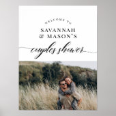 クラシックエレガントカップルのシャワーフォトサイン ポスター (正面)