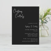 クラシックエレガントクリスマスのカクテルホリデーパーティー 招待状 (スタンド正面)