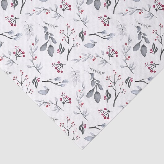 クラシックエレガントクリスマスの植物葉 薄葉紙 (詳細)