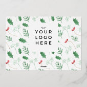 クラシックエレガントクリスマス金ゴールドJOYビジネスロゴ 箔シーズンカード (裏面)