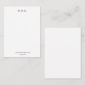 クラシックエレガントシックブラックモノグラムパーソナライズされた ノートカード (正面/裏面)