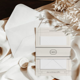 クラシックエレガントシック・ライト・グレイ結婚ズ・モノグラム 招待状ベリーバンド