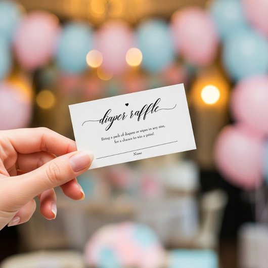 クラシックエレガントシャワーおむつラッフルチケット ノートカード