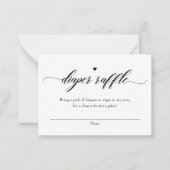 クラシックエレガントシャワーおむつラッフルチケット ノートカード (正面)