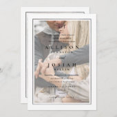 クラシックエレガントシルバ結婚ー 招待状 (正面/裏面)