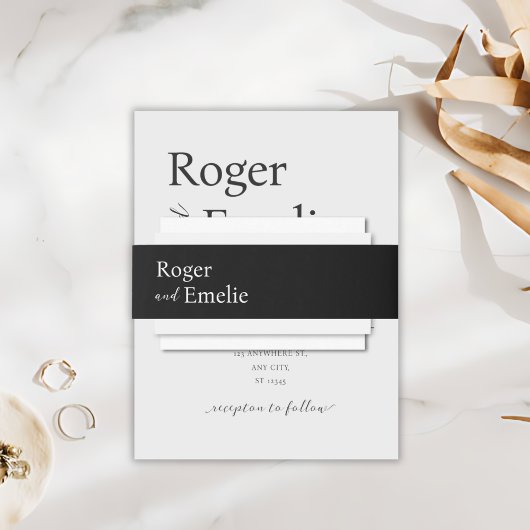 クラシックエレガントシンプルスクリプト 招待状ベリーバンド