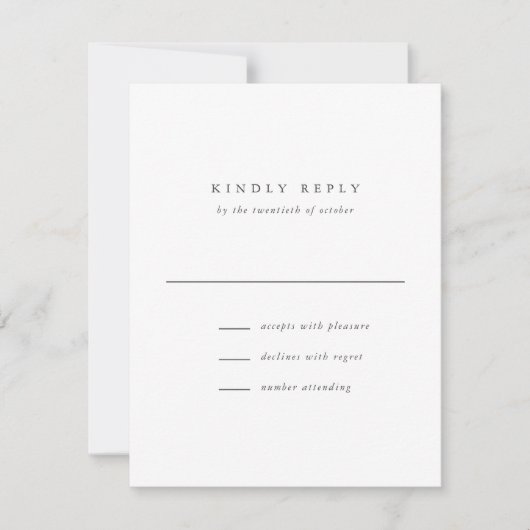 クラシックエレガントシンプル式RSVPカード 招待状 (正面)