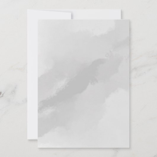 クラシックエレガントシンプル水の色グレー結婚ズ 招待状 (裏面)