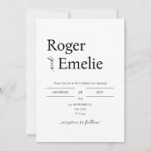 クラシックエレガントシンプル結婚 招待状 (正面)