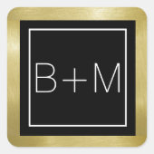 クラシックエレガントスクエアモノグラム、結婚式 スクエアシール (正面)