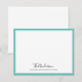 クラシックエレガントスクリプティール（緑がかった色）スクエア縁ど ノートカード (正面/裏面)