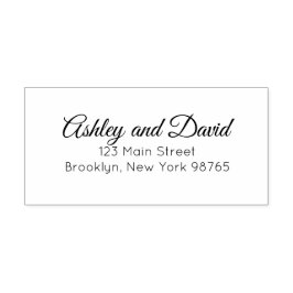 クラシックエレガントスクリプト差出人住所の自動手書き セルフインキングスタンプ