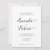 クラシックエレガントスクリプト結婚式招待状 招待状 (正面)