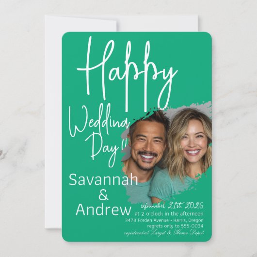 クラシックエレガントスクリプト結婚式招待状 招待状 (正面)