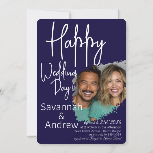 クラシックエレガントスクリプト結婚式招待状 招待状 (正面)