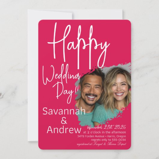 クラシックエレガントスクリプト結婚式招待状 招待状 (正面)