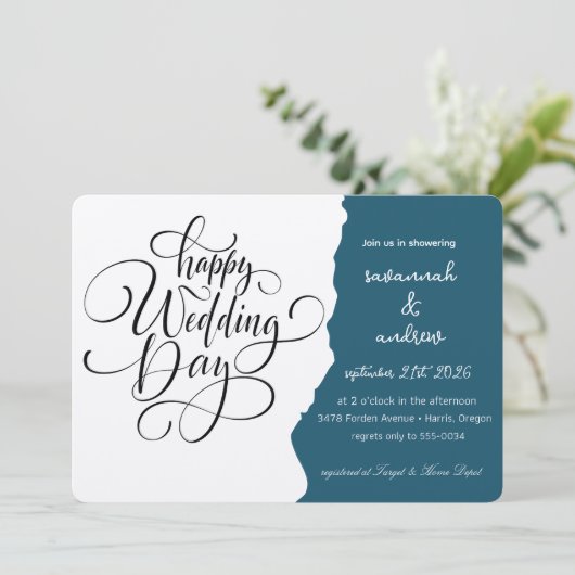 クラシックエレガントスクリプト結婚式招待状 招待状 (スタンド正面)