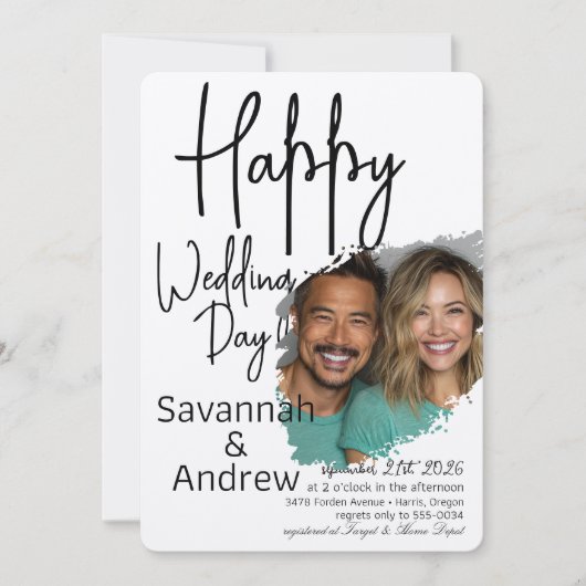 クラシックエレガントスクリプト結婚式招待状 招待状 (正面)