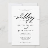 クラシックエレガントスクリプト結婚式招待状 招待状 (正面)