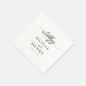 クラシックエレガントスクリプ結婚ト スタンダードカクテルナプキン (角)