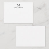 クラシックエレガントタイポグラフィフォーマルモノグラムブラック ノートカード (正面/裏面)